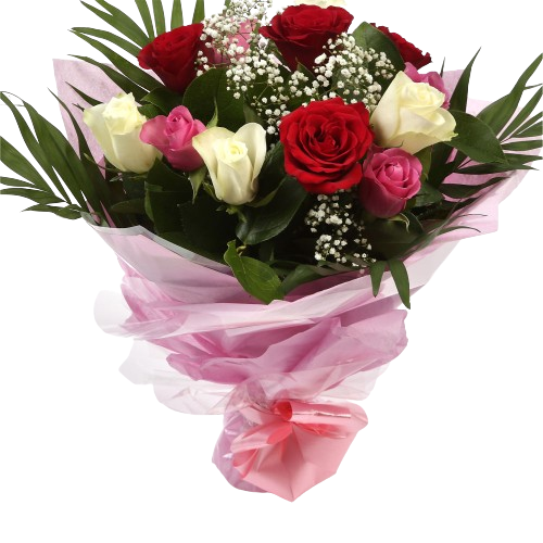 12 Sweet Expressions RosesLooking for the perfect way to express your sentiments to someone? Try our Sweet Expressions roses, a bouquet of roses pink, red, and white roses. impression with 12 Sweet Expressions roses. Beautifully wrapped and tied with ribb
