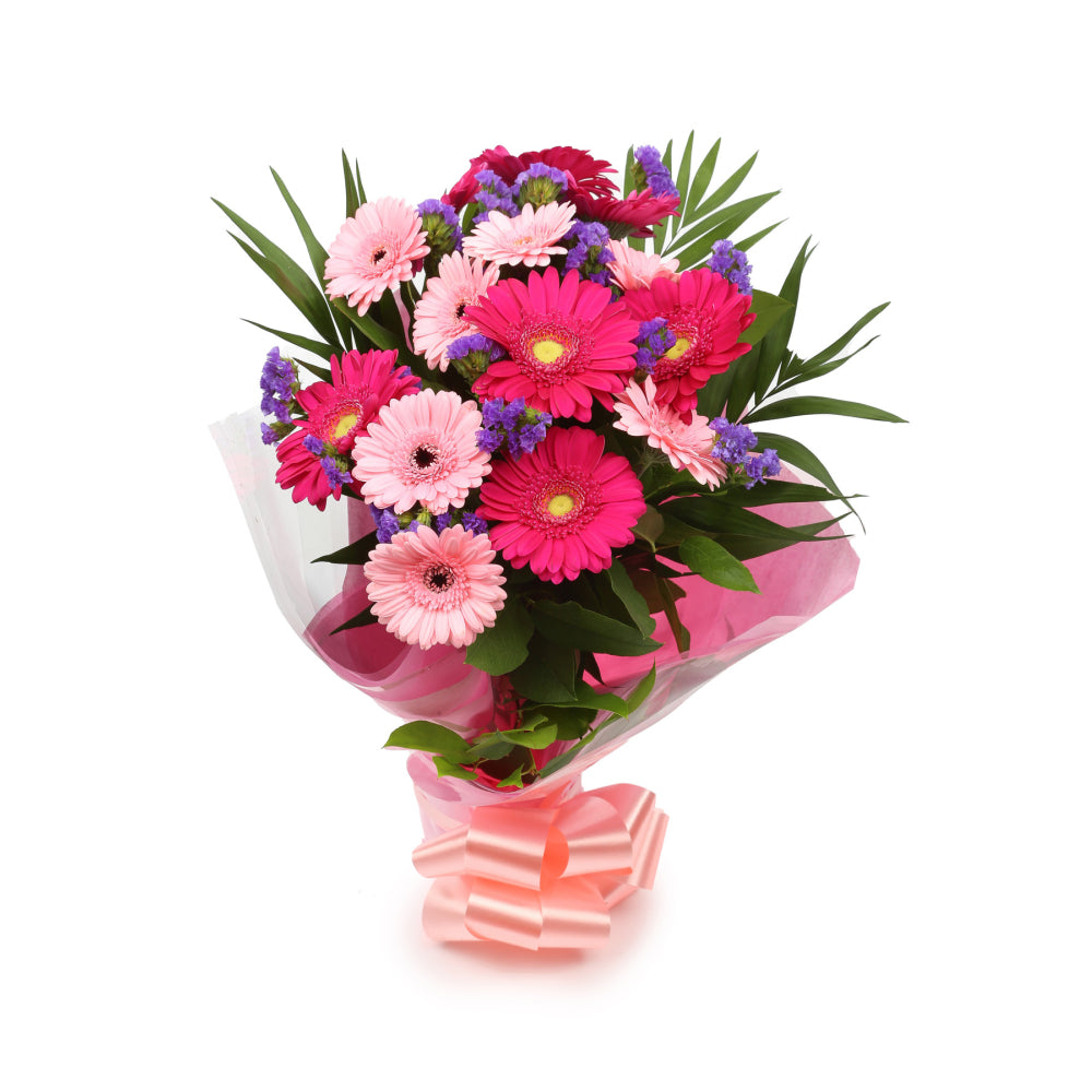 Get Well Balloon & Gerbera Blush FlowersThis Beautiful Bouquet with Balloon , carefully selected flowers with foliage are expertly arranged to create this dramatic design. This stunning gift is the ultimate gift to create an impression. Beautifully wrappe