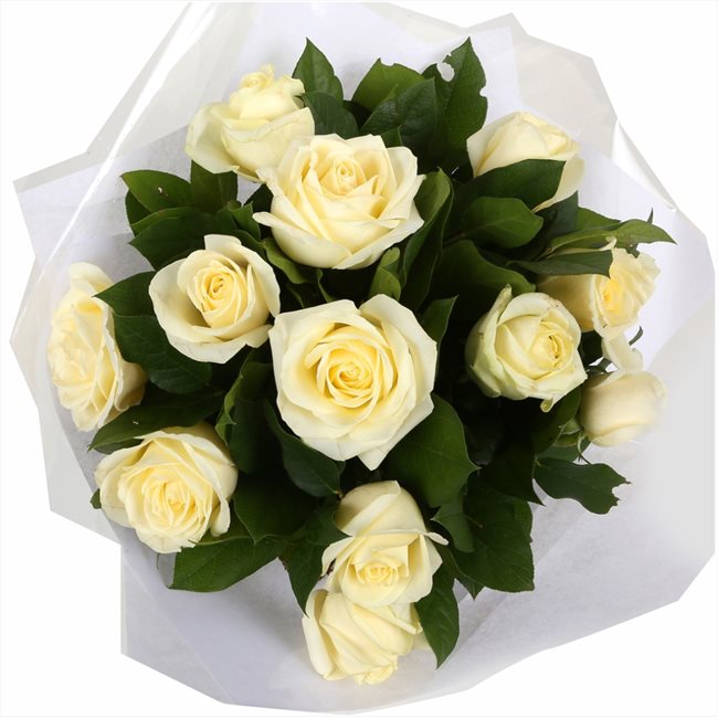 12 White Roses Bouquet12 WhiteRoses, ready to display immediately. Expertly created by our florists Beautifully wrapped.£14.99