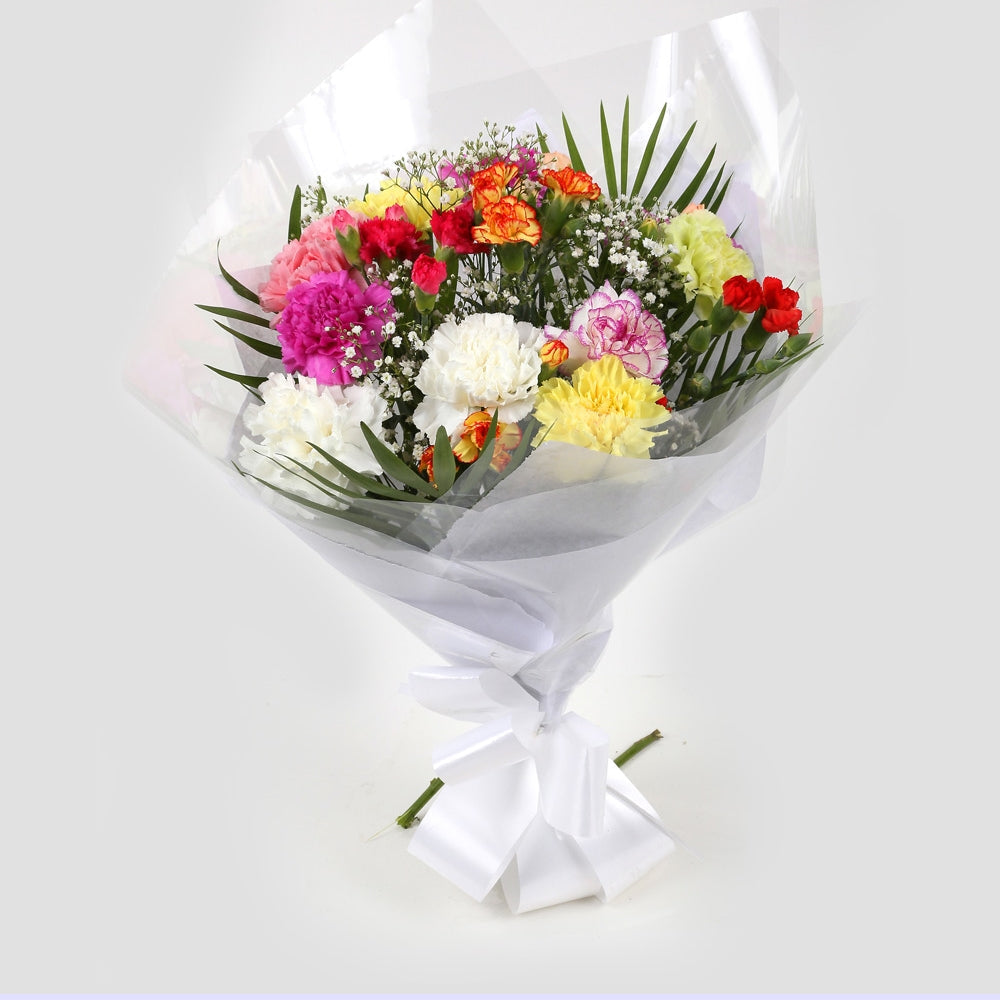 Birthday Balloon & Lollipop Star FlowersBirthday Balloon & Lollipop Star, We know how much you like this bouquet! lovely fresh Carnations contrast against the white Gypsophila, with palm leaves, a lovely Bouquet of flowers. Beautifully wrapped.£19.99