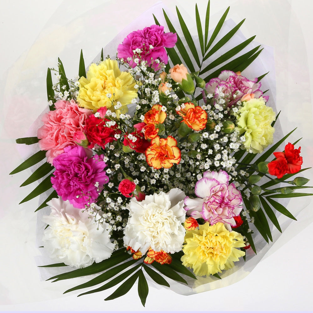 Birthday Balloon & Lollipop Star FlowersBirthday Balloon & Lollipop Star, We know how much you like this bouquet! lovely fresh Carnations contrast against the white Gypsophila, with palm leaves, a lovely Bouquet of flowers. Beautifully wrapped.£19.99