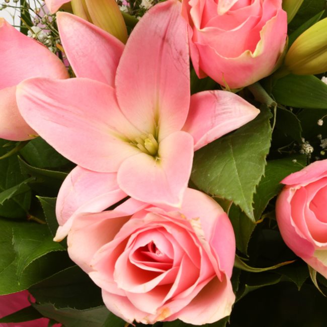 Congratulations Balloon & Pink Jewel FlowersThis Beautiful Bouquet with Balloon, carefully selected flowers with foliage are expertly arranged to create this dramatic design. This stunning gift is the ultimate gift to create an impression. Beautifully wra