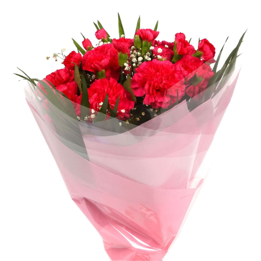 A Beautiful Red Carnations MelodyBeautiful Red Carnations Melody and foliage to create this beautifully scented bouquet. Beautifully wrapped and tied with ribbon before being delivered. A Beautiful Bouquet Hand Tied Flowers. Delivering Great Value Fresh C