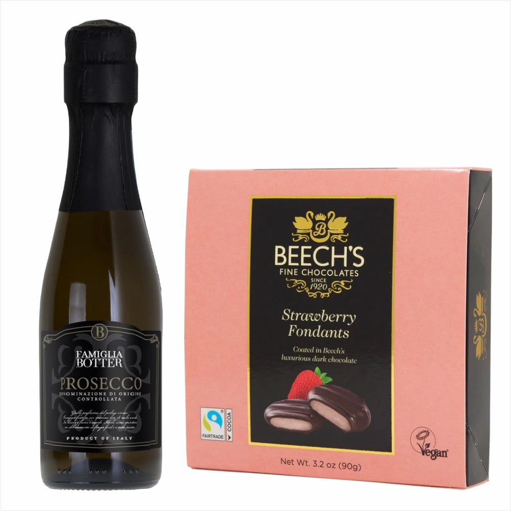 Botter Prosecco 200ml & Strawberry Fondant ChocolatesBotter Prosecco 200ml & Strawberry Fondant Chocolates Italy, Veneto Pale light yellow colour with fine perlage. Delicately fruity slightly aromatic bouquet with hints of flowers among which honey and wi
