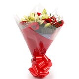 Stunning Red Gerbera & Lily Flowers Bouquet