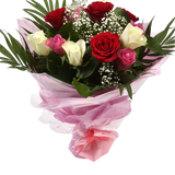 12 Sweet Expressions RosesLooking for the perfect way to express your sentiments to someone? Try our Sweet Expressions roses, a bouquet of roses pink, red, and white roses. impression with 12 Sweet Expressions roses. Beautifully wrapped and tied with ribb
