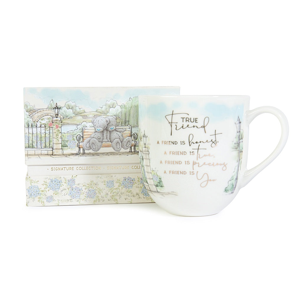 True Friend Me to You Bear Boxed MugTreat your Friend to this beautiful Me to You Bear Mug!Presented in a gift box, this lovely mug features an illustration of Tatty Teddy , with the words "True Friend" printed on the mug.• Mug Capacity 11 fl oz (310ml)•