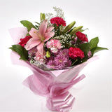 Cherry Bouquet FlowersA truly fabulous selection of flowers, including Oriental Lilies, Pink Gypsophila. Finished with a complementary ribbon, this hand-tied bouquet will create a stunning gift for any special occasion. This popular bouquet is superb valu