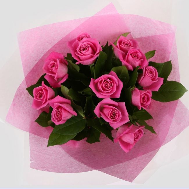 12 Pink Roses Bouquet12 Pink Roses. Expertly created by our florists, ready to display immediately. Beautifully wrapped and tied with ribbon before being delivered.£14.99