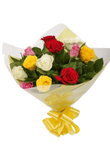 Beautiful Mixed Roses Bouquet FlowersBeautiful Mixed Roses, wrapped with matching ribbon, great value. This lovely selection of flowers is the perfect gift for any occasion. Roses are beautifully presented. Beautifully wrapped and tied with ribbon before