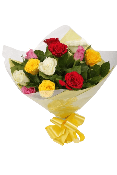 Beautiful Mixed Roses Bouquet FlowersBeautiful Mixed Roses, wrapped with matching ribbon, great value. This lovely selection of flowers is the perfect gift for any occasion. Roses are beautifully presented. Beautifully wrapped and tied with ribbon before