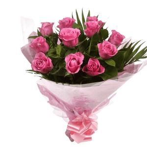 12 Luxury Pink Roses Bouquet