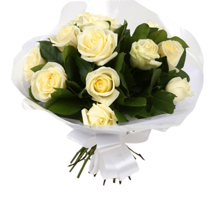12 White Roses Bouquet