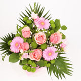Cherished Pink Flowers BouquetThis Beautiful Bouquet, carefully selected flowers with foliage are expertly arranged to create this dramatic design. This stunning gift is the ultimate gift to create an impression. Beautifully wrapped and tied with ribbon b