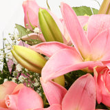 Birthday Balloon & Pink Jewel FlowersThis Beautiful Bouquet with Balloon, carefully selected flowers with foliage are expertly arranged to create this dramatic design. This stunning gift is the ultimate gift to create an impression. Beautifully wrapped an