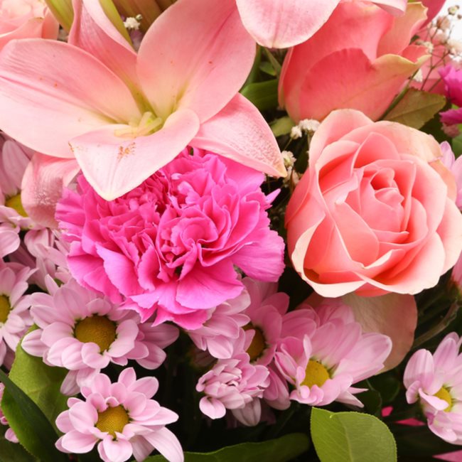 Pink Candy BouquetThis Beautiful Bouquet, carefully selected flowers with foliage are expertly arranged to create this dramatic design. This stunning gift is the ultimate gift to create an impression. Beautifully wrapped and tied with ribbon before being