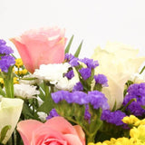 Sweet Floral BouquetThis Beautiful Bouquet, carefully selected flowers with foliage are expertly arranged to create this dramatic design. This stunning gift is the ultimate gift to create an impression. Beautifully wrapped and tied with ribbon before bein