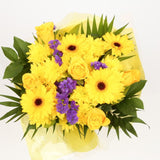 Yellow Star BouquetThis Beautiful Bouquet, carefully selected flowers with foliage are expertly arranged to create this dramatic design. This stunning gift is the ultimate gift to create an impression. Beautifully wrapped and tied with ribbon before being