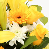 Lovely Lemon BouquetThis Beautiful Bouquet, carefully selected flowers with foliage are expertly arranged to create this dramatic design. This stunning gift is the ultimate gift to create an impression. Beautifully wrapped and tied with ribbon before bein