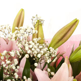 A Classic Pink Lilies BouquetA Classic Pink Lilies Bouquet flowers. Beautifully wrapped and tied with ribbon before being delivered. A Beautiful Bouquet Hand Tied Flowers. Delivering Great Value Fresh Cut Flowers. Add Personalised Message At Checkout. Fre