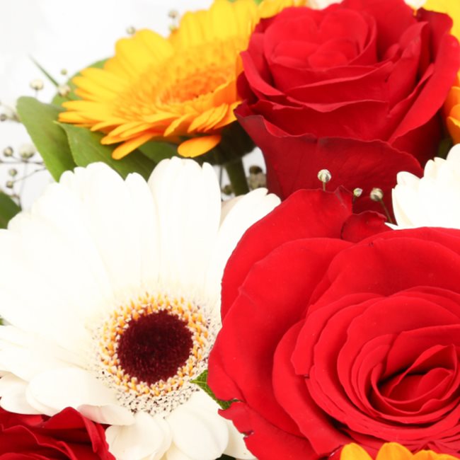 Love You Balloon & Celebration BouquetThis Beautiful Bouquet, carefully selected flowers with foliage are expertly arranged to create this dramatic design. This stunning gift is the ultimate gift to create an impression. Beautifully wrapped and tied with