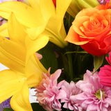 Embrace Flowers BouquetThis Beautiful Bouquet, carefully selected flowers with foliage are expertly arranged to create this dramatic design. This stunning gift is the ultimate gift to create an impression. Beautifully wrapped and tied with ribbon before b