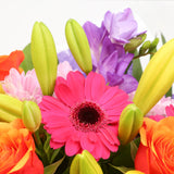 Embrace Flowers BouquetThis Beautiful Bouquet, carefully selected flowers with foliage are expertly arranged to create this dramatic design. This stunning gift is the ultimate gift to create an impression. Beautifully wrapped and tied with ribbon before b