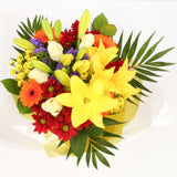 Birthday Balloon & Sun Delight FlowersBalloon & This Beautiful Bouquet, carefully selected flowers with foliage are expertly arranged to create this dramatic design. This stunning gift is the ultimate gift to create an impression. Beautifully wrapped and