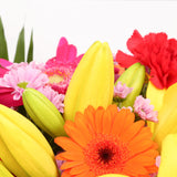 Birthday Balloon & Summer Sun FlowersThis Beautiful Bouquet, carefully selected flowers with foliage are expertly arranged to create this dramatic design. This stunning gift is the ultimate gift to create an impression. Beautifully wrapped and tied with r