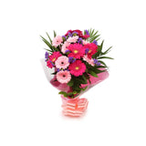 Gerbera Blush Flowers BouquetThis Beautiful Bouquet, carefully selected flowers with foliage are expertly arranged to create this dramatic design. This stunning gift is the ultimate gift to create an impression. Beautifully wrapped and tied with ribbon be