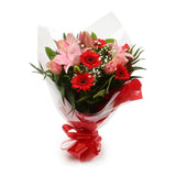 Birthday Balloon & Pink Red Deluxe FlowersThis Beautiful Bouquet, carefully selected flowers with foliage are expertly arranged to create this dramatic design. This stunning gift is the ultimate gift to create an impression. Beautifully wrapped and tied w