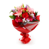 Love You Balloon & Red & Pink DelightThis Beautiful Bouquet with Balloon , carefully selected flowers with foliage are expertly arranged to create this dramatic design. This stunning gift is the ultimate gift to create an impression. Beautifully wrapped a