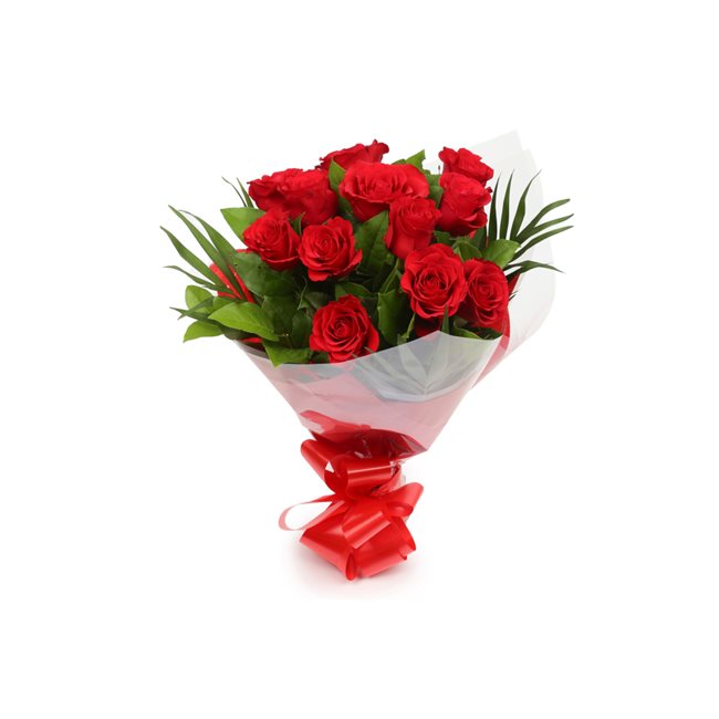 Birthday Balloon & 12 Red Roses FlowersThis Beautiful Bouquet, carefully selected flowers with foliage are expertly arranged to create this dramatic design. This stunning gift is the ultimate gift to create an impression. Beautifully wrapped and tied with