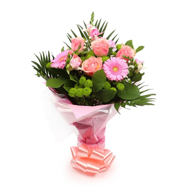 Love You Balloon & Cherished Pink BouquetThis Beautiful Bouquet, carefully selected flowers with foliage are expertly arranged to create this dramatic design. This stunning gift is the ultimate gift to create an impression. Beautifully wrapped and tied wi