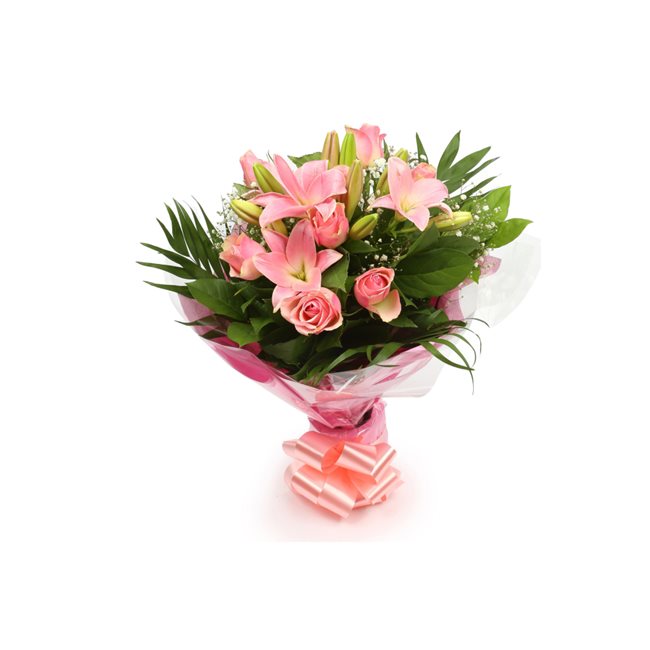 Love Balloon & Pink Jewel BouquetThis Beautiful Bouquet with Balloon, carefully selected flowers with foliage are expertly arranged to create this dramatic design. This stunning gift is the ultimate gift to create an impression. Beautifully wrapped and ti