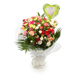 Get Well Balloon & Multi Colour star FlowersThis Beautiful Bouquet, carefully selected flowers with foliage are expertly arranged to create this dramatic design. This stunning gift is the ultimate gift to create an impression. Beautifully wrapped and tied