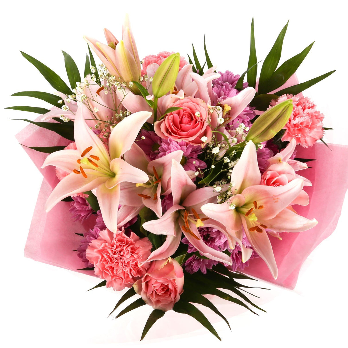 A Lovely Pink Breeze Sympathy Flowers Bouquet