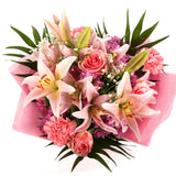 A Lovely Pink Breeze Sympathy Flowers Bouquet