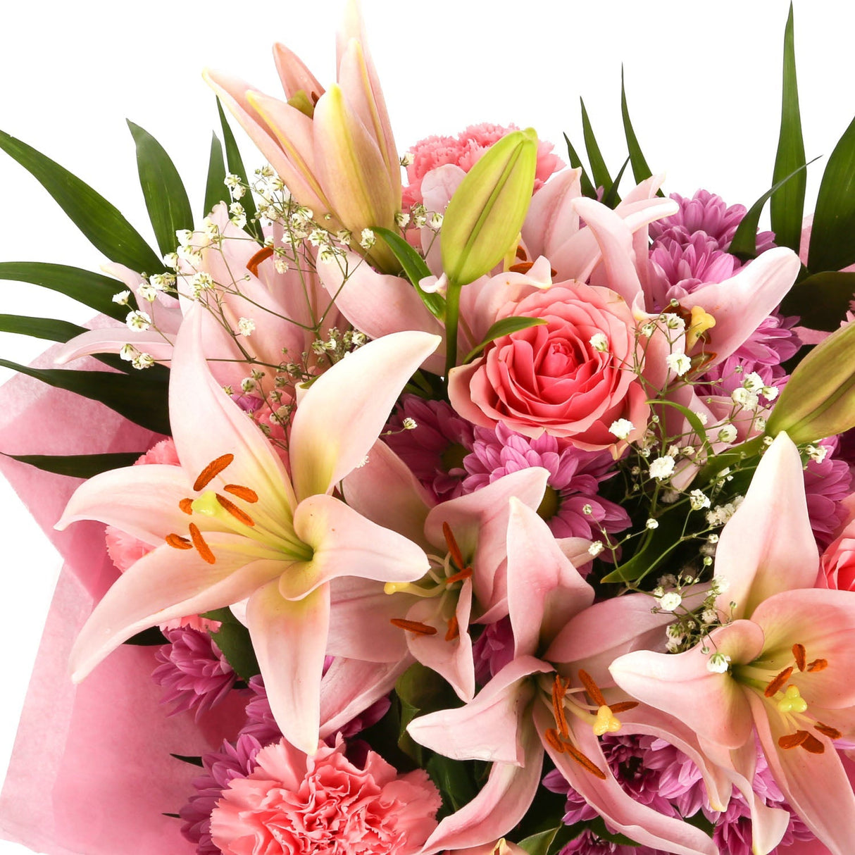 A Lovely Pink Breeze Sympathy Flowers Bouquet