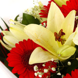 Stunning Red Gerbera & Lily Flowers Bouquet