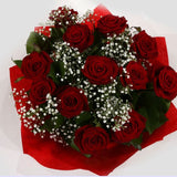 12 Red Roses With Gypsophila12 Red Roses With Gypsophila, A luxurious combination of 12 perfect Red Roses with Gypsophila and lush green foliage, carefully arranged Beautifully wrapped and tied with ribbon before being delivered.£19.99