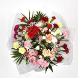 Joyful Splendor BouquetBeautiful long lasting Vibrant Spray Bouquet is a pretty display of 15 delicate spray Carnations in beautiful shades. Each stem has at least four flower heads so 15 stems will give around 50 - 60 flowerheads. Colours may vary from i