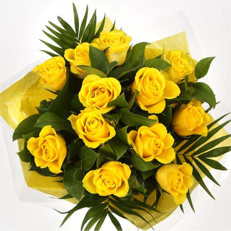 12 Luxury Yellow Roses BouquetYellow Roses Bouquet. Expertly created by our florists, ready to display immediately. Beautifully wrapped and tied with ribbon before being delivered.£14.99