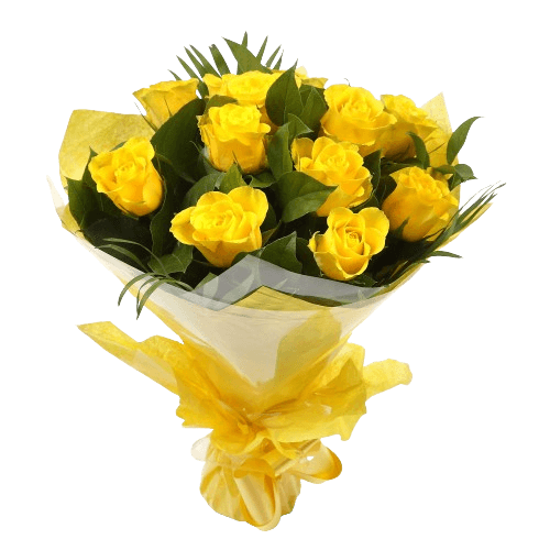 12 Luxury Yellow Roses BouquetYellow Roses Bouquet. Expertly created by our florists, ready to display immediately. Beautifully wrapped and tied with ribbon before being delivered.£14.99