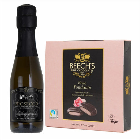 Botter Prosecco 200ml & Rose Fondant ChocolatesBotter Prosecco 200ml & Rose Fondant Chocolates Italy, Veneto Pale light yellow colour with fine perlage. Delicately fruity slightly aromatic bouquet with hints of flowers among which honey and wild apple sce