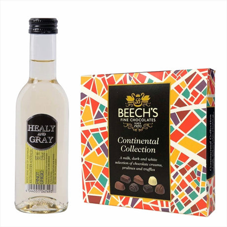 Healy & Gray Pinot Grigio 18.7cl Continental ChocolatesHealy & Gray Pinot Grigio 18.7cl & Continental Chocolates The ever popular Pinot Grigio.Crisp & refreshing with fruity aromas and flavours of citrus and apple£11.99