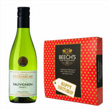 Patriarche Sauvignon Blanc 18.7cl Birthday ChocolatesPatriarche Sauvignon Blanc 18.7cl Happy Birthday Birthday Chocolates Citrus fruits on the nose, this wonderful wine is fresh and has a well balanced finish & Milk Tray Chocolates£11.99