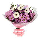 Pink Santini BouquetPink Santini Bouquet, Pink Santini, Pink Chrysanthemums, Statice with White Germini combine with Foliage to create this beautifull Bouquet.£12.99