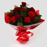 Heart Special Flowers BouquetHeart Special Bouquet Red Roses,Red Dianthus Palm foliage are expertly arranged to create this dramatic design. This stunning gift is the ultimate gift to create an impression. Beautifully wrapped and tied with ribbon before b