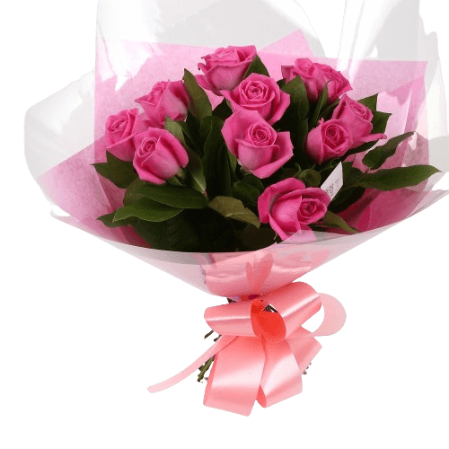 12 Pink Roses Bouquet12 Pink Roses. Expertly created by our florists, ready to display immediately. Beautifully wrapped and tied with ribbon before being delivered.£14.99